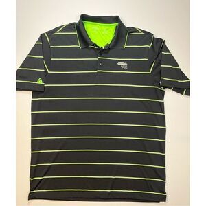 Antigua Desert Dry Torrey Pines Athletic Polo Golf Shirt Size XL Black Striped